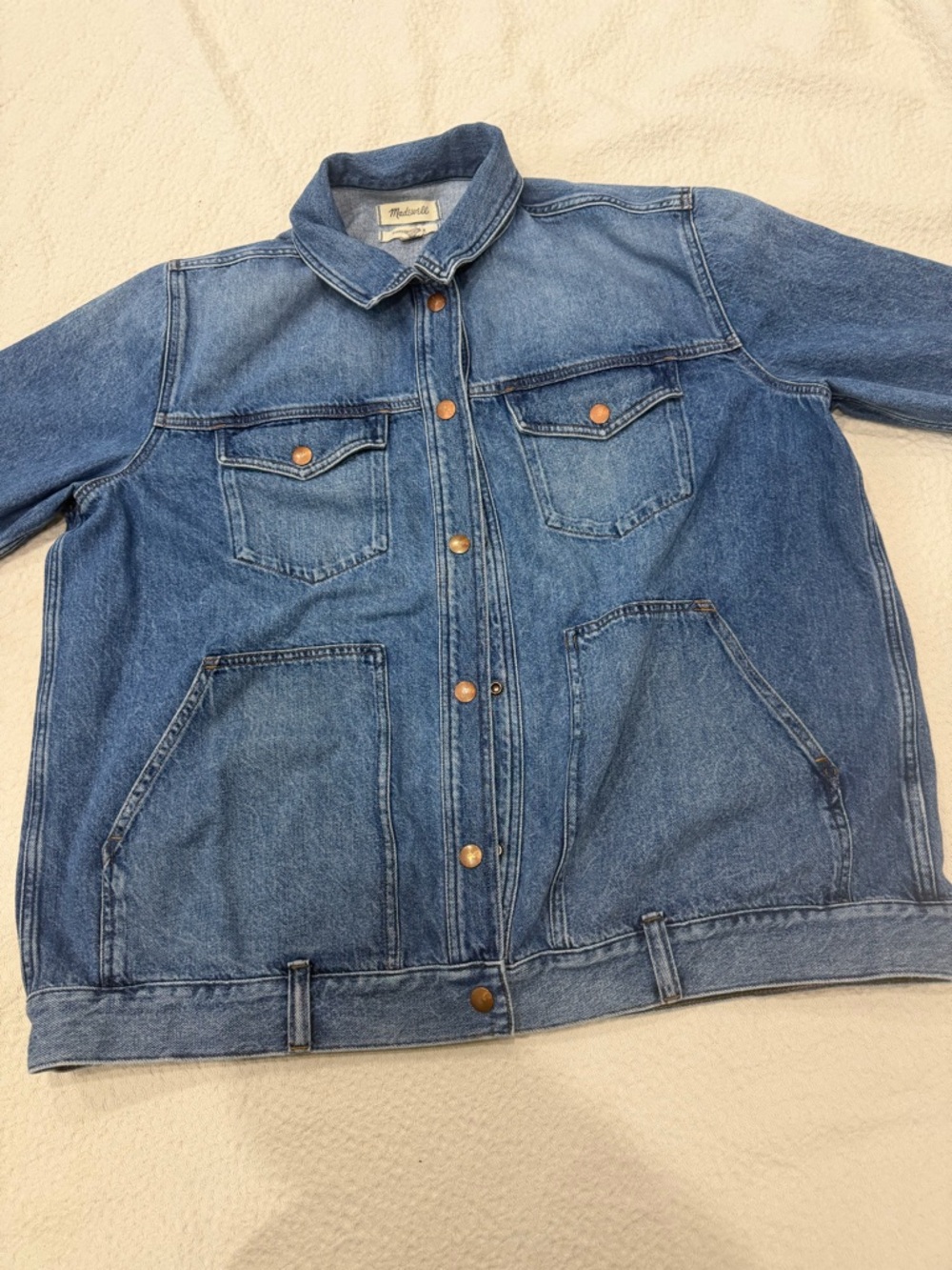 Madewell Light Blue Denim Oversized Trucker Jacket